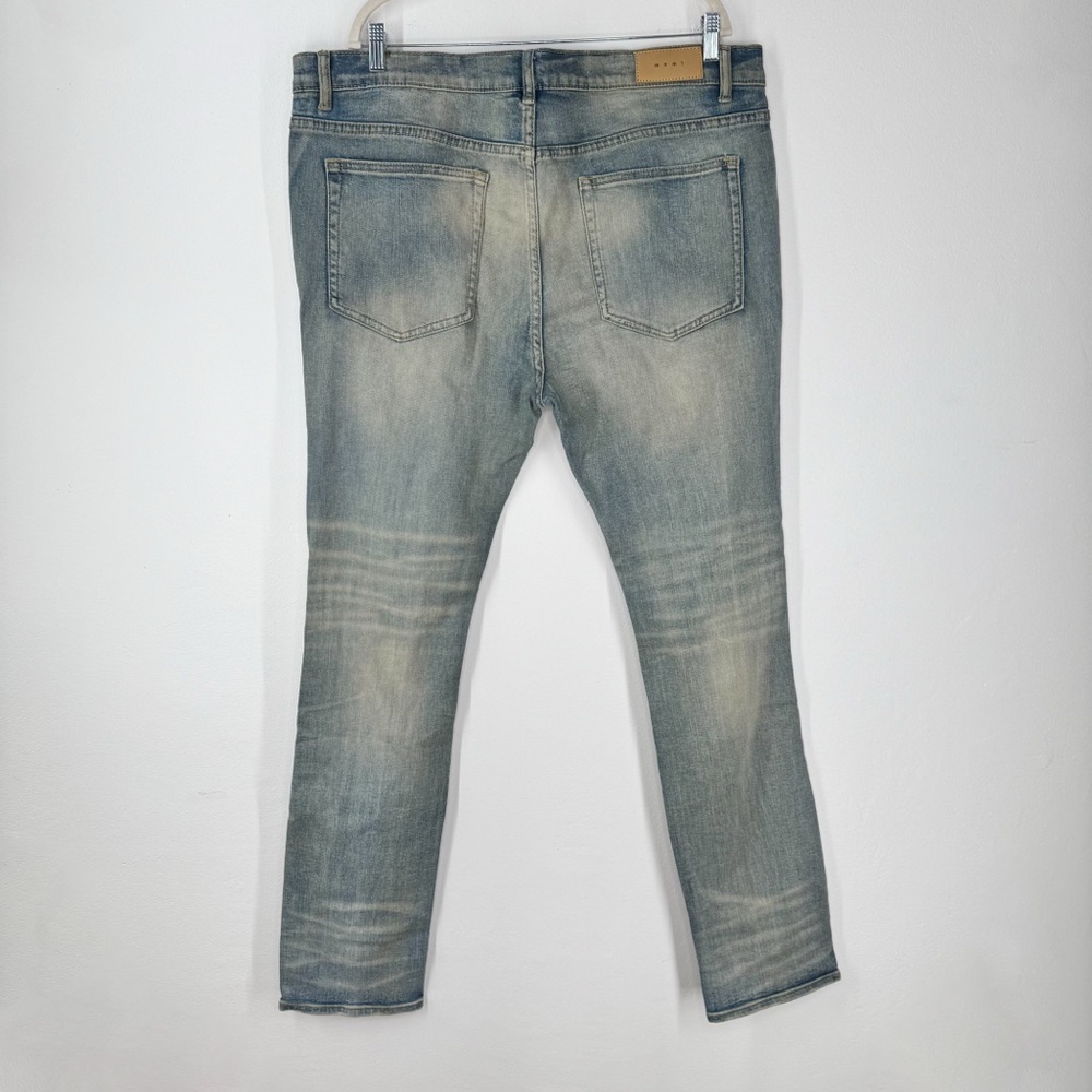 MNML Distressed Grunge Rhinestone Skinny Jeans Men’s Size 40 - Picture 2 of 12